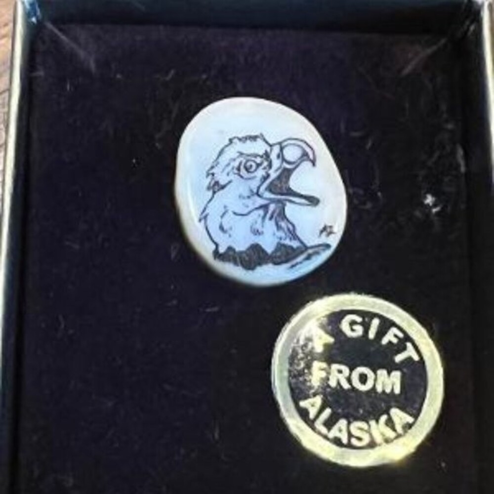 Faux Scrimshaw Tie Tack